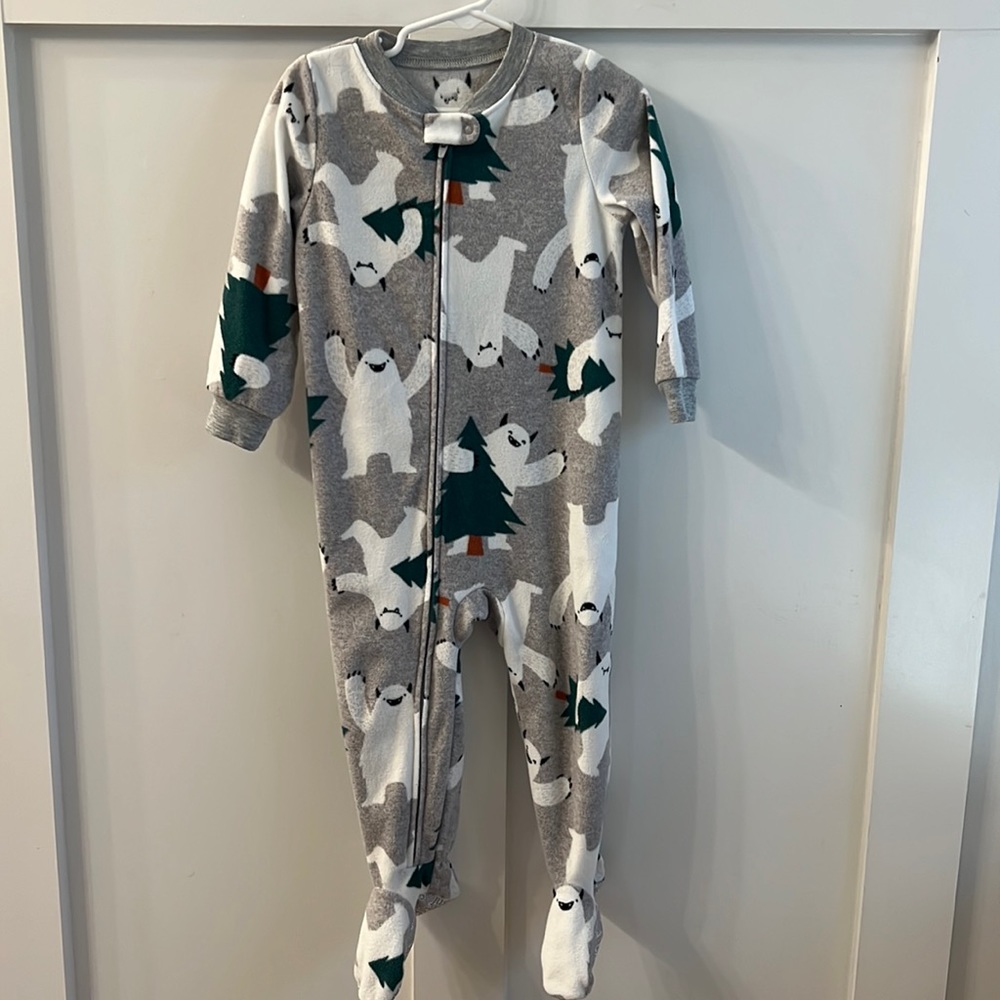 Carters Just One You 2T Fleece Footed Yeti Pajamas